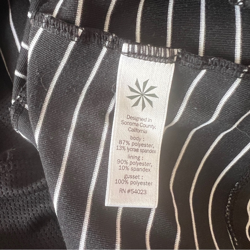 Athleta Skort with Built-in Shorts large Black and White Striped Active Large - Picture 5 of 5